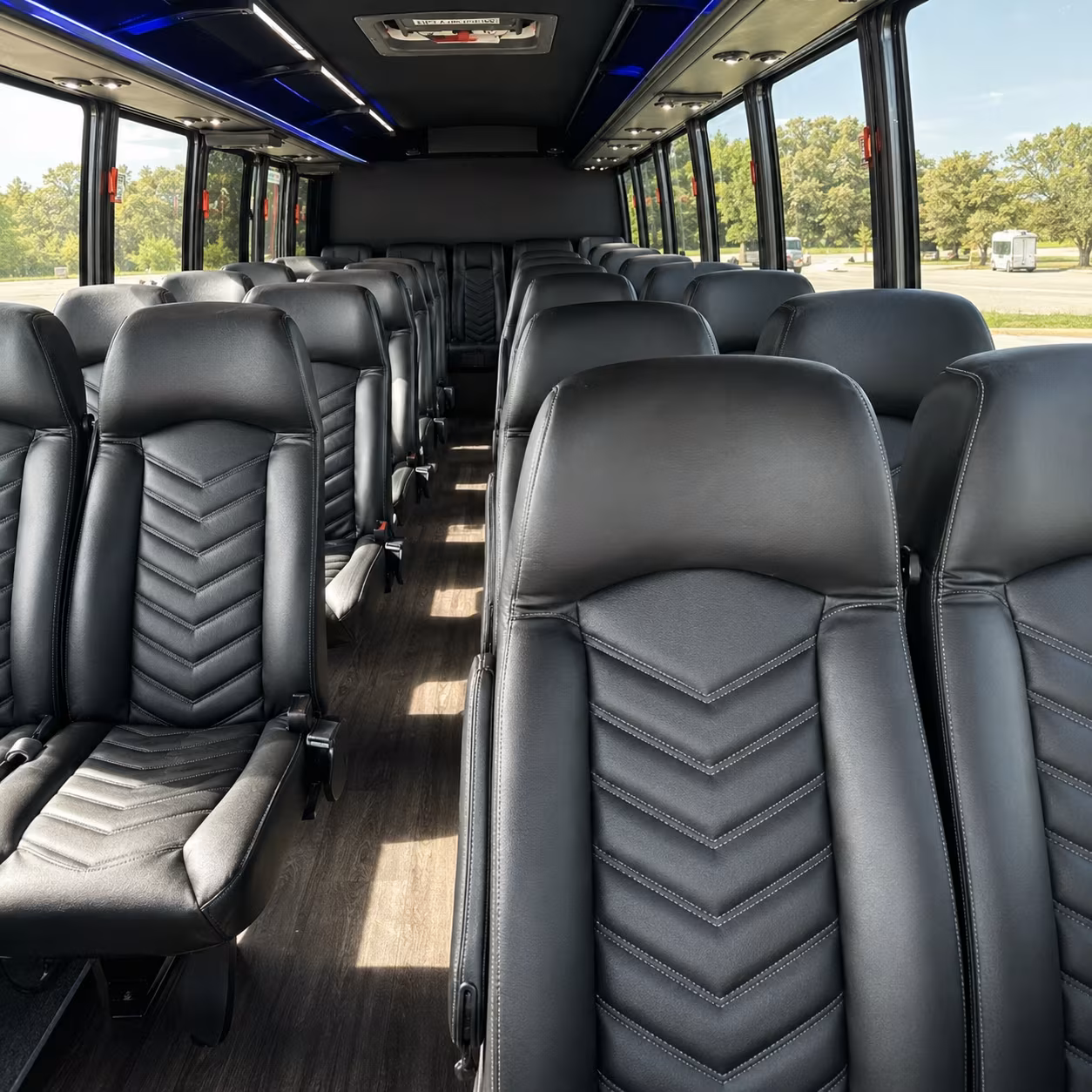 wilmington 28 passenger minibus inside