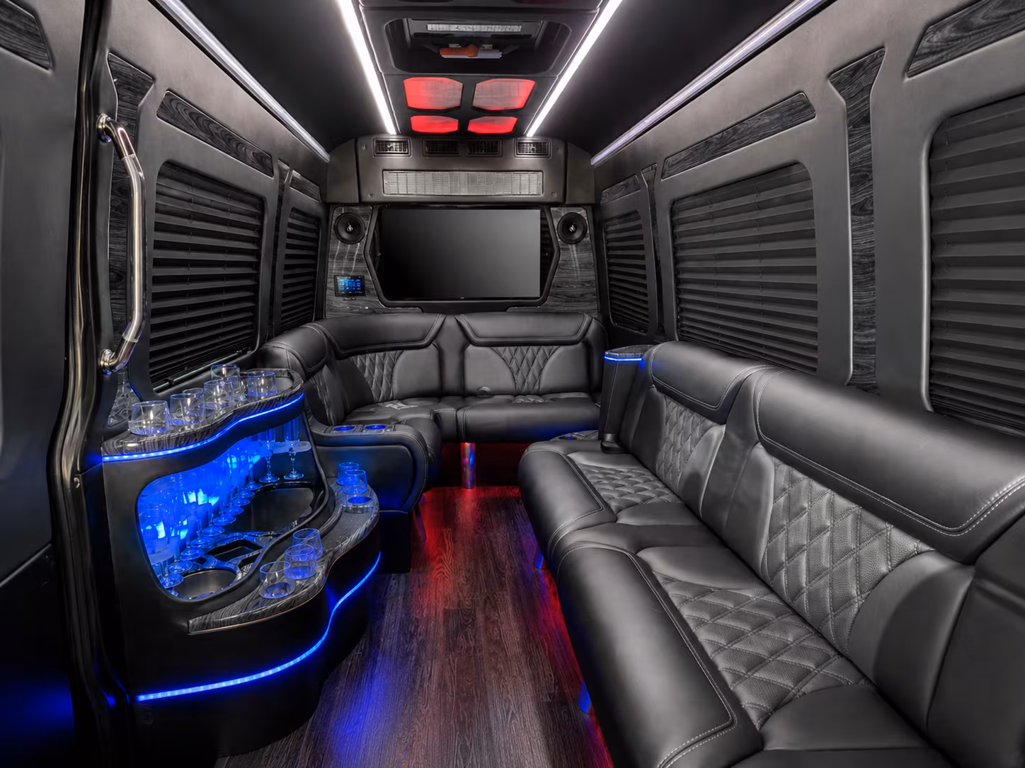 wilmington 40 passenger party bus inside