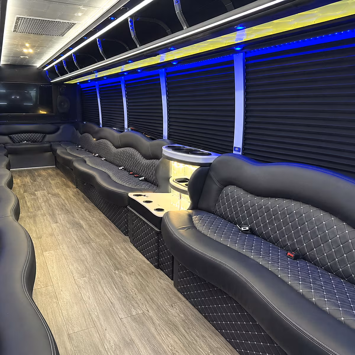 wilmington party bus rental interior
